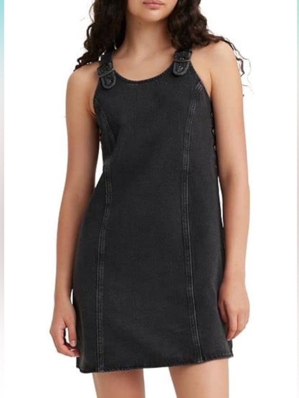 NWT Levi's Alyssa Denim Mini Dress Black A48720002 - S